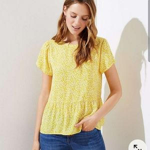 LOFT Floral Peplum Top